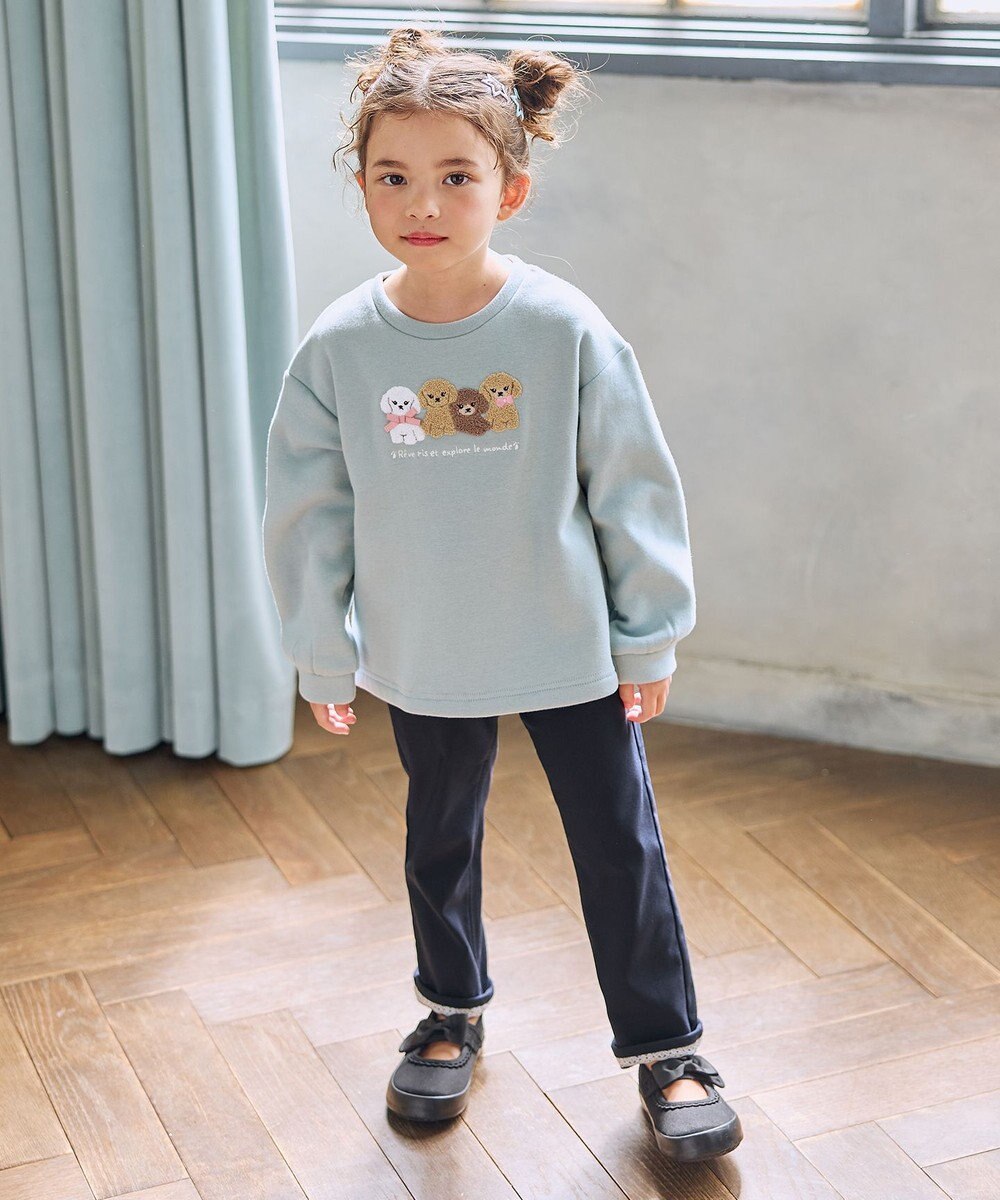 ANY KIDS なかよしサガラ刺繍 裏シャギー トレーナー 