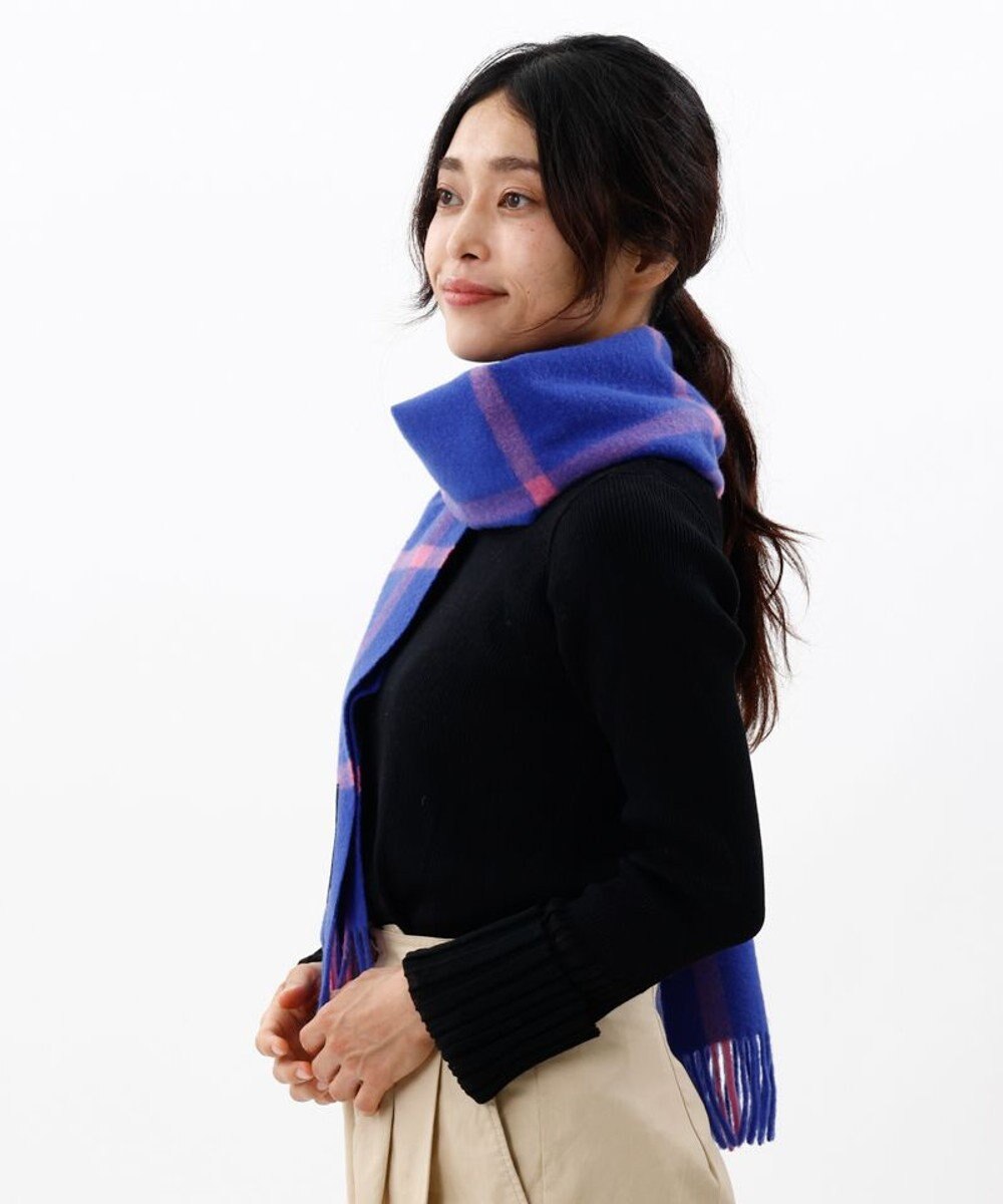 AURORA 【 LANVIN en Bleu （ランバン オン ブルー）】ウールチェックマフラー 