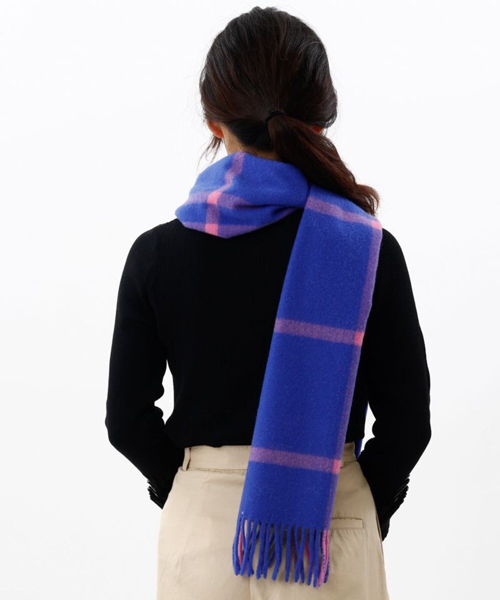 AURORA 【 LANVIN en Bleu （ランバン オン ブルー）】ウールチェックマフラー 