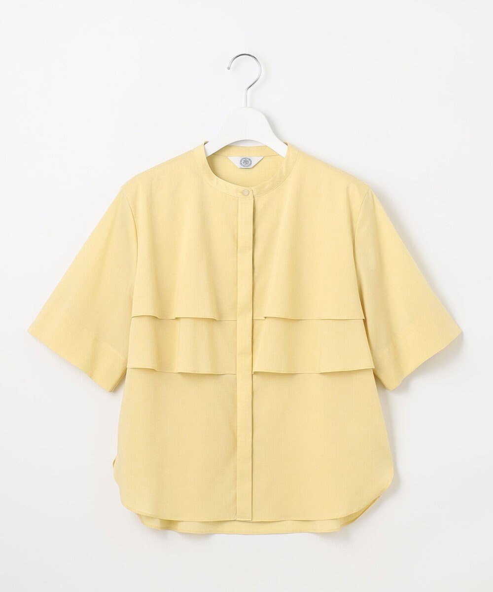 J.PRESS LADIES L 【洗える】ラミーポプリン ティアード ブラウス 