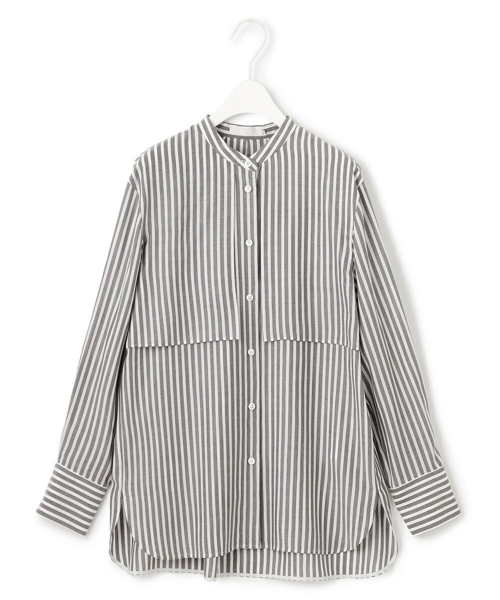 ICB 【洗える】キュプラローンストライプ シャツ 