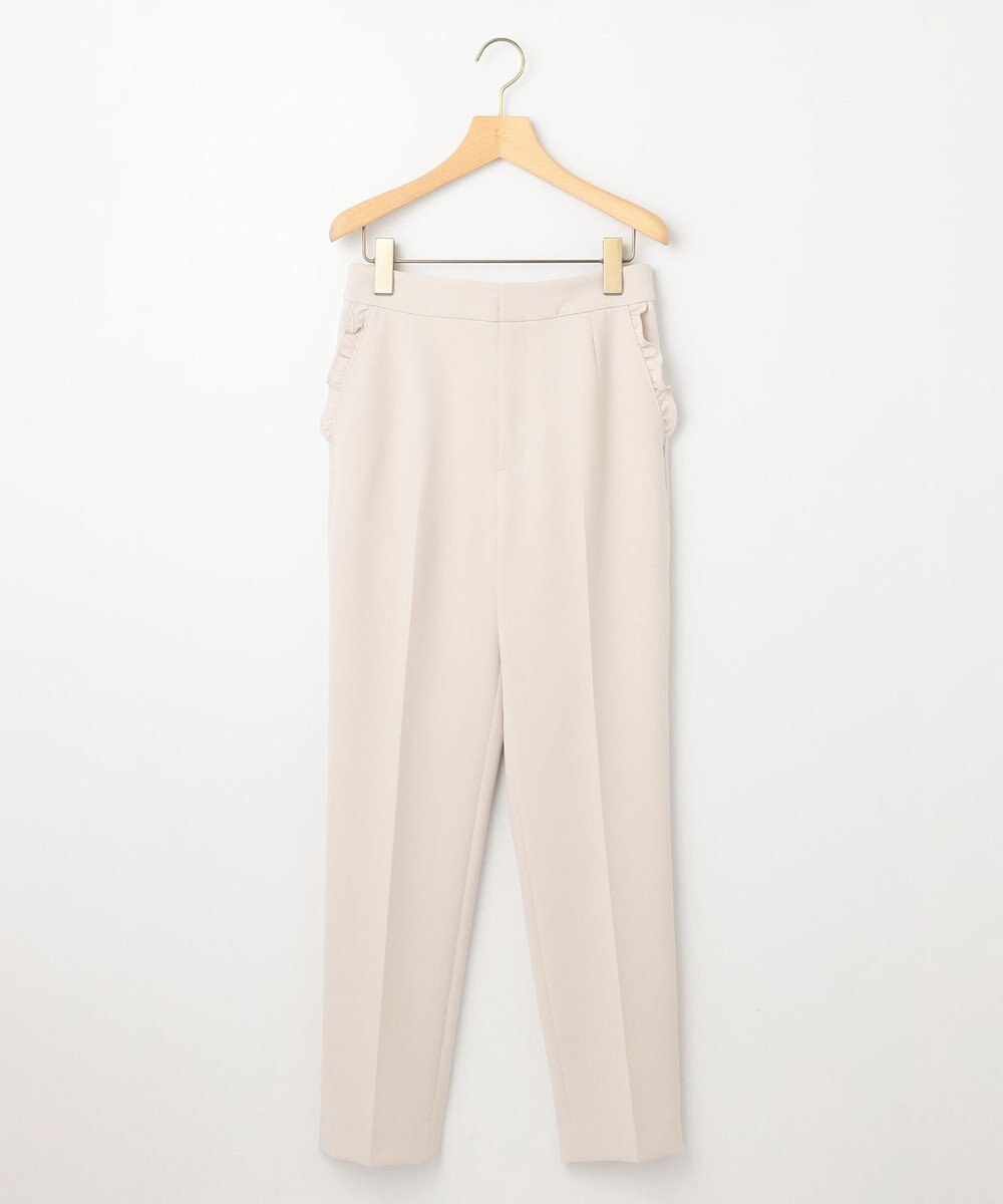 組曲 L 【KUMIKYOKU NAVY】コンフォータブルドレープ フリルテーパードパンツ 