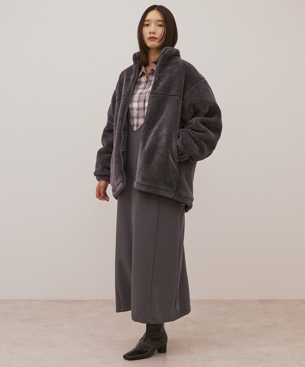 AMERICAN HOLIC スタンドカラーミニファーブルゾン 