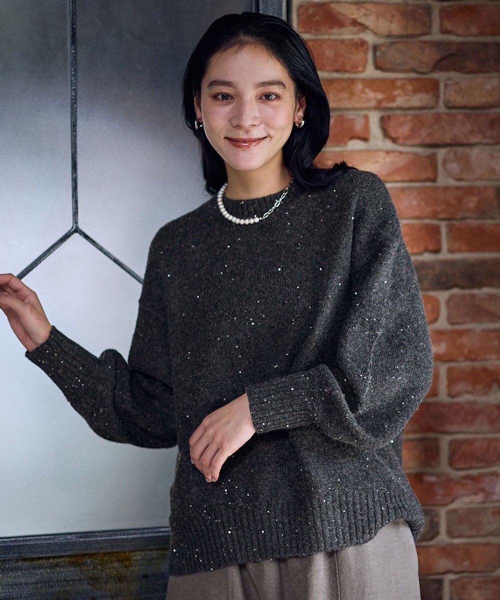 ANY スパンコールニット 