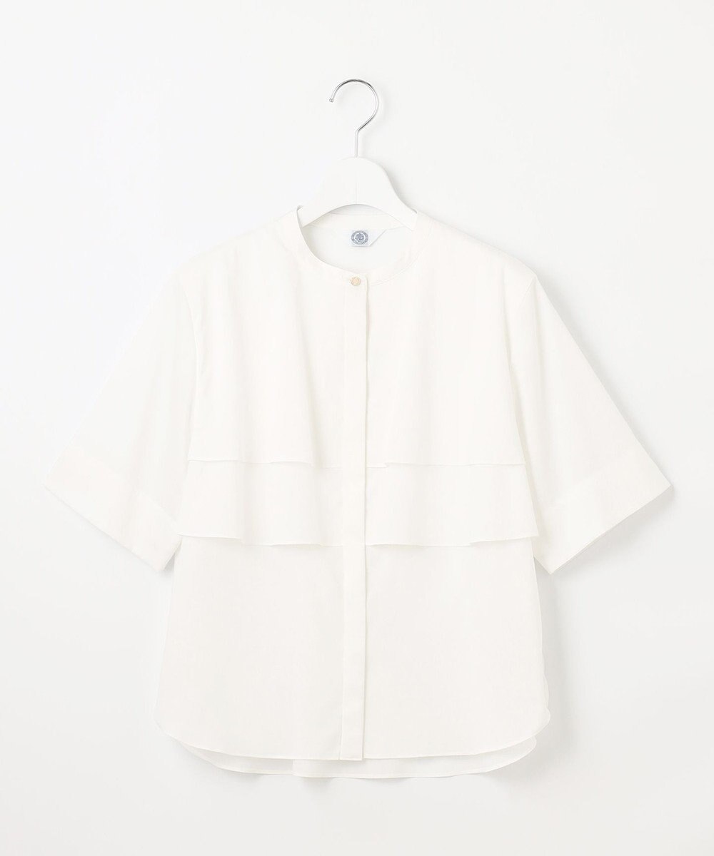 J.PRESS LADIES L 【洗える】ラミーポプリン ティアード ブラウス 