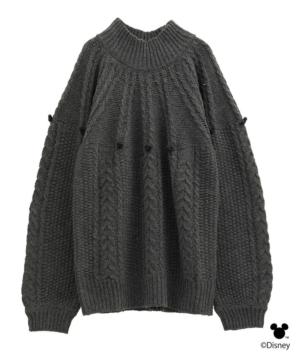 earth music&ecology 【予約】Disney/ポイントミッキーケーブルニット 