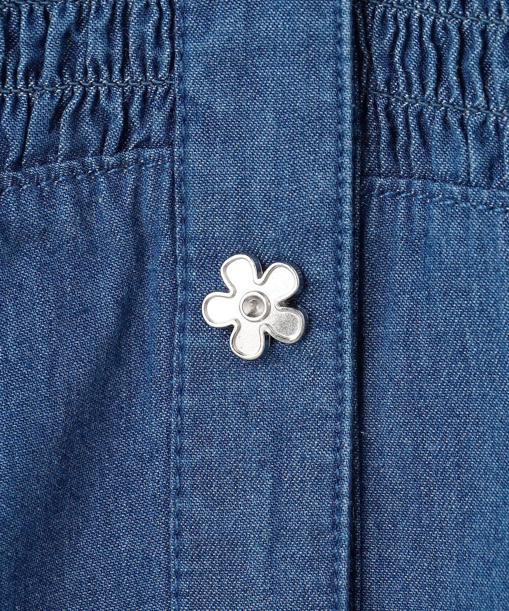 組曲 KIDS 【100㎝】 フラワーボタンデニムワンピース 