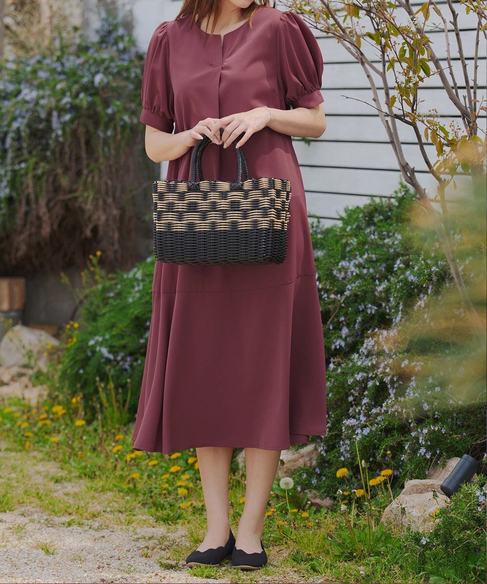 Tiaclasse 【洗える・XSサイズ】裾切替マーメイドフレアワンピース 