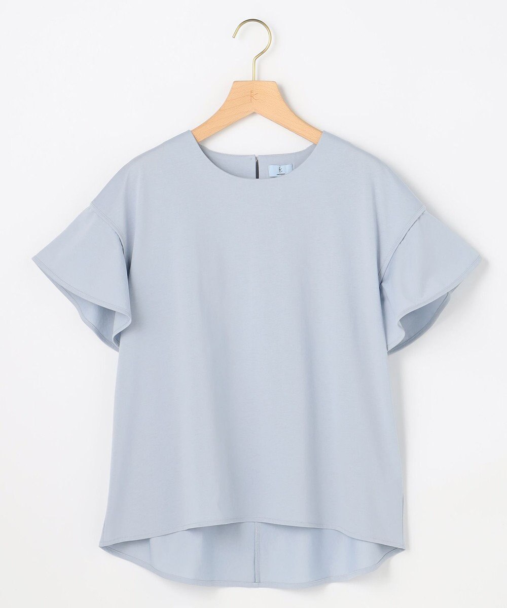 組曲 【WEB限定】プレーティング天竺フリルスリーブ Tシャツ 