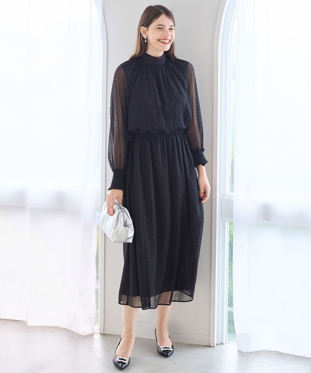 23区 S 【APPLAUDIR】シアードットフロッキー ドレス 