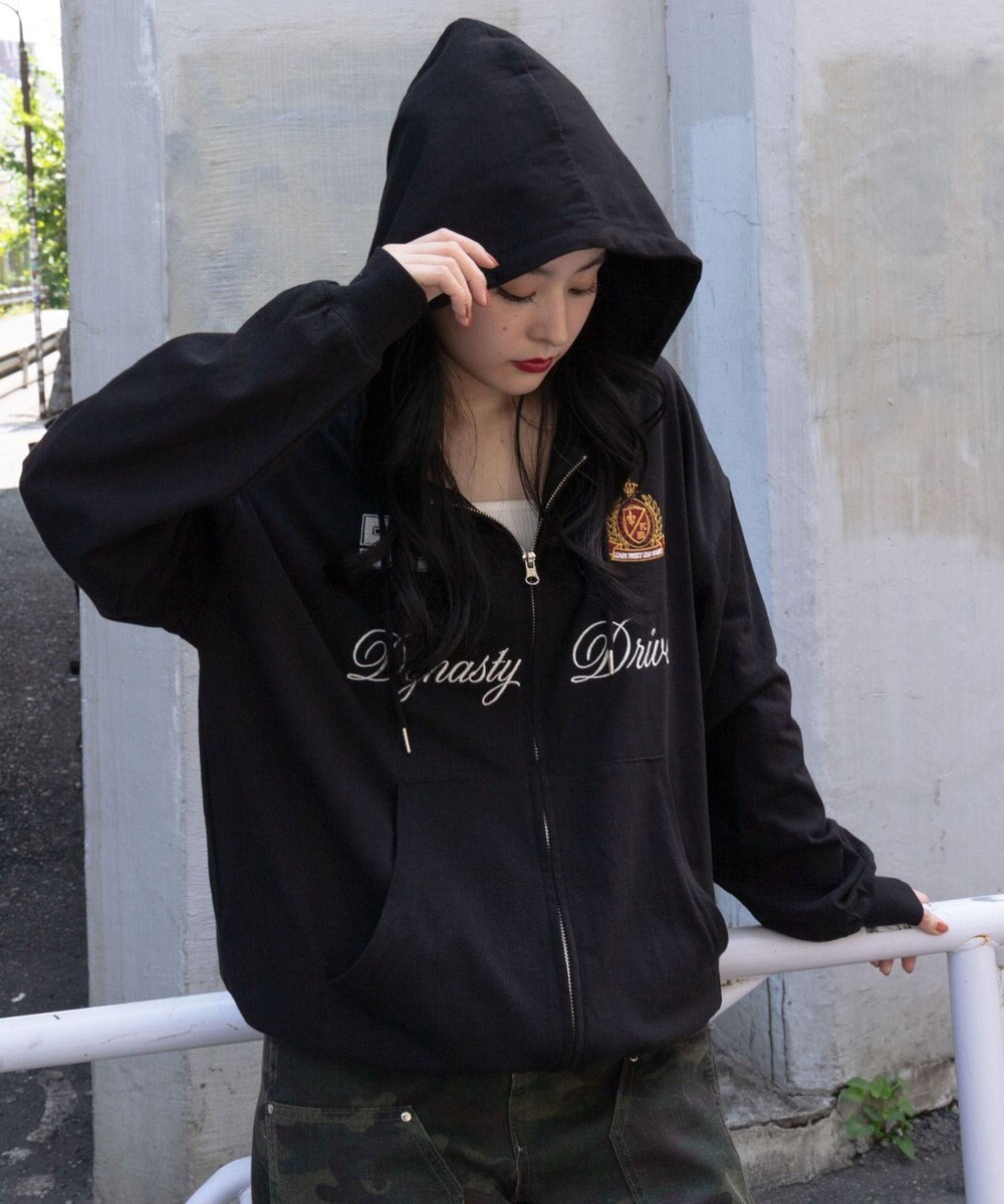 WEGO 【ユニセックスITEM/MLサイズ展開】ナンバリングカットZIPパーカー 