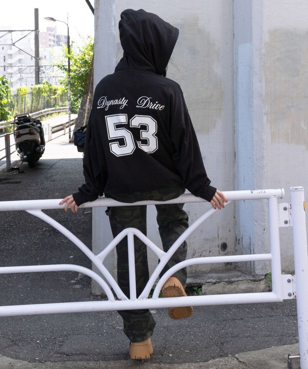 WEGO 【ユニセックスITEM/MLサイズ展開】ナンバリングカットZIPパーカー 