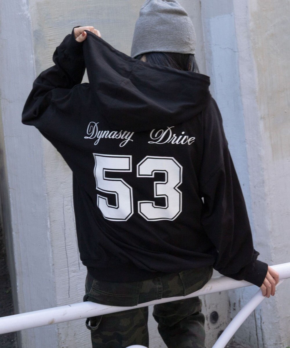 WEGO 【ユニセックスITEM/MLサイズ展開】ナンバリングカットZIPパーカー 