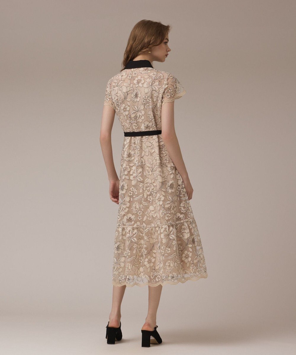 GRACE CONTINENTAL チュールフラワー刺繍ワンピース 