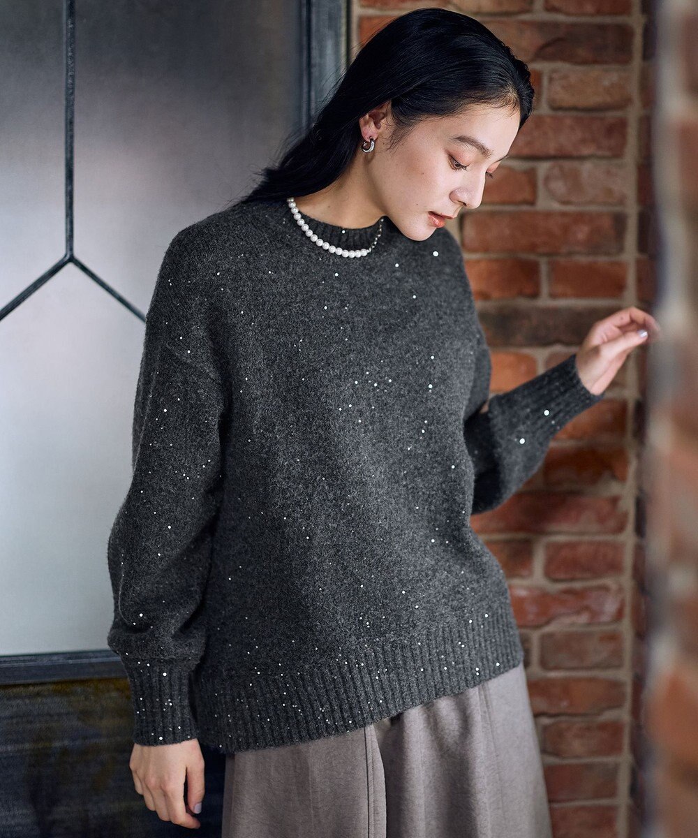 ANY スパンコールニット 