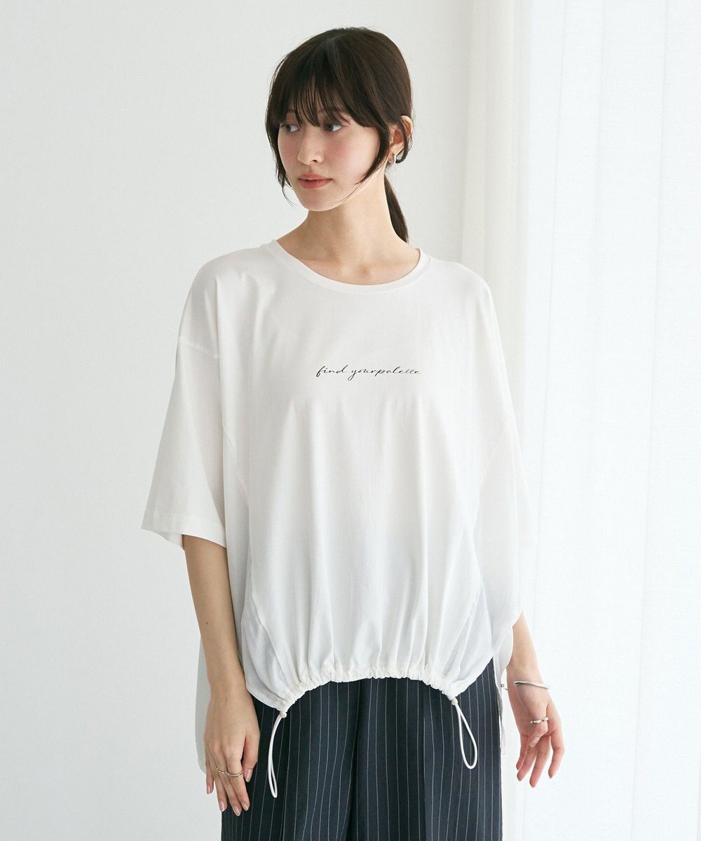 YECCA VECCA 裾ドロストデザインロゴTee 