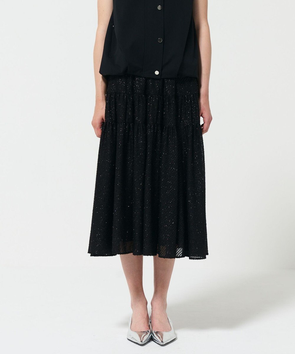 GRACE CONTINENTAL シフォンカットジャガードスカート 