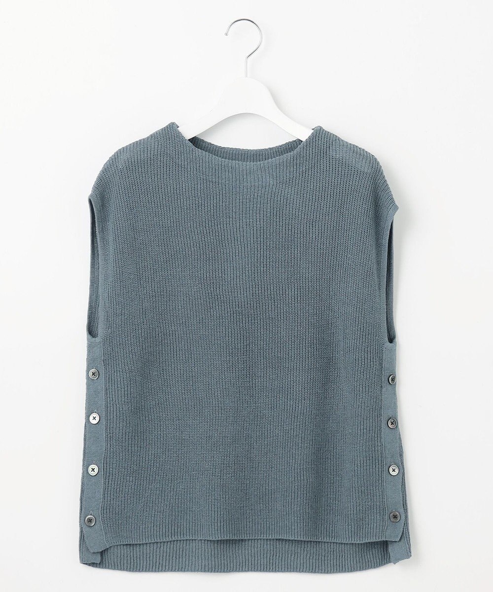 J.PRESS LADIES 【洗える】LINEN COTTON ニット ベスト 