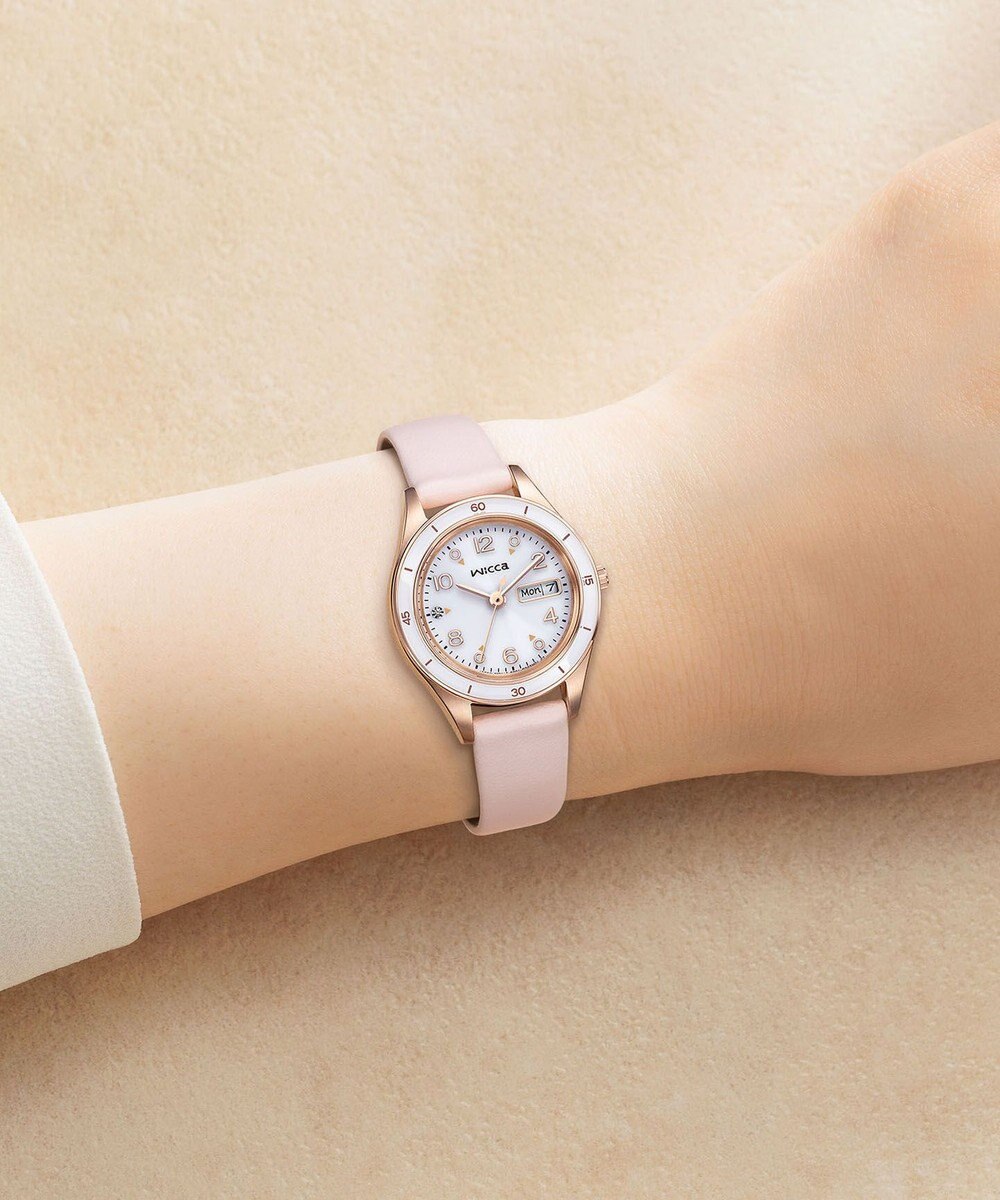 CITIZEN 【電池交換不要 ソーラーテックウオッチ】wicca「ACTIVE LINE」KH3-762-10 ピンクゴールド ピンクベージュ 