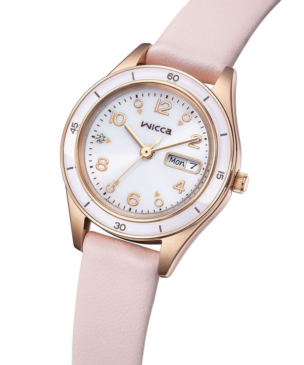 CITIZEN 【電池交換不要 ソーラーテックウオッチ】wicca「ACTIVE LINE」KH3-762-10 ピンクゴールド ピンクベージュ 