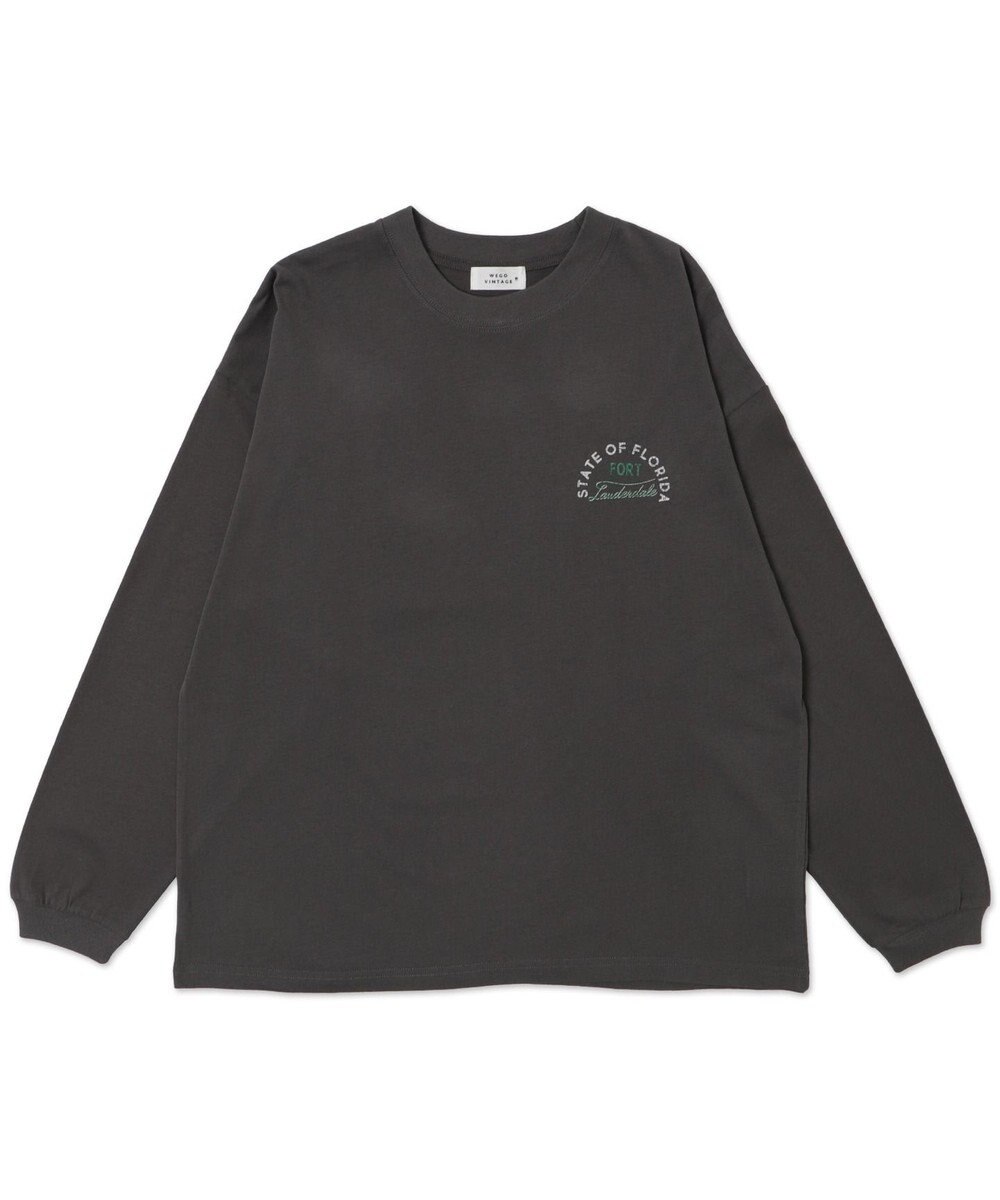 WEGO 【ユニセックス着用ITEM/MLサイズ展開】ヴィンテージライクグラフィックT（LS） 