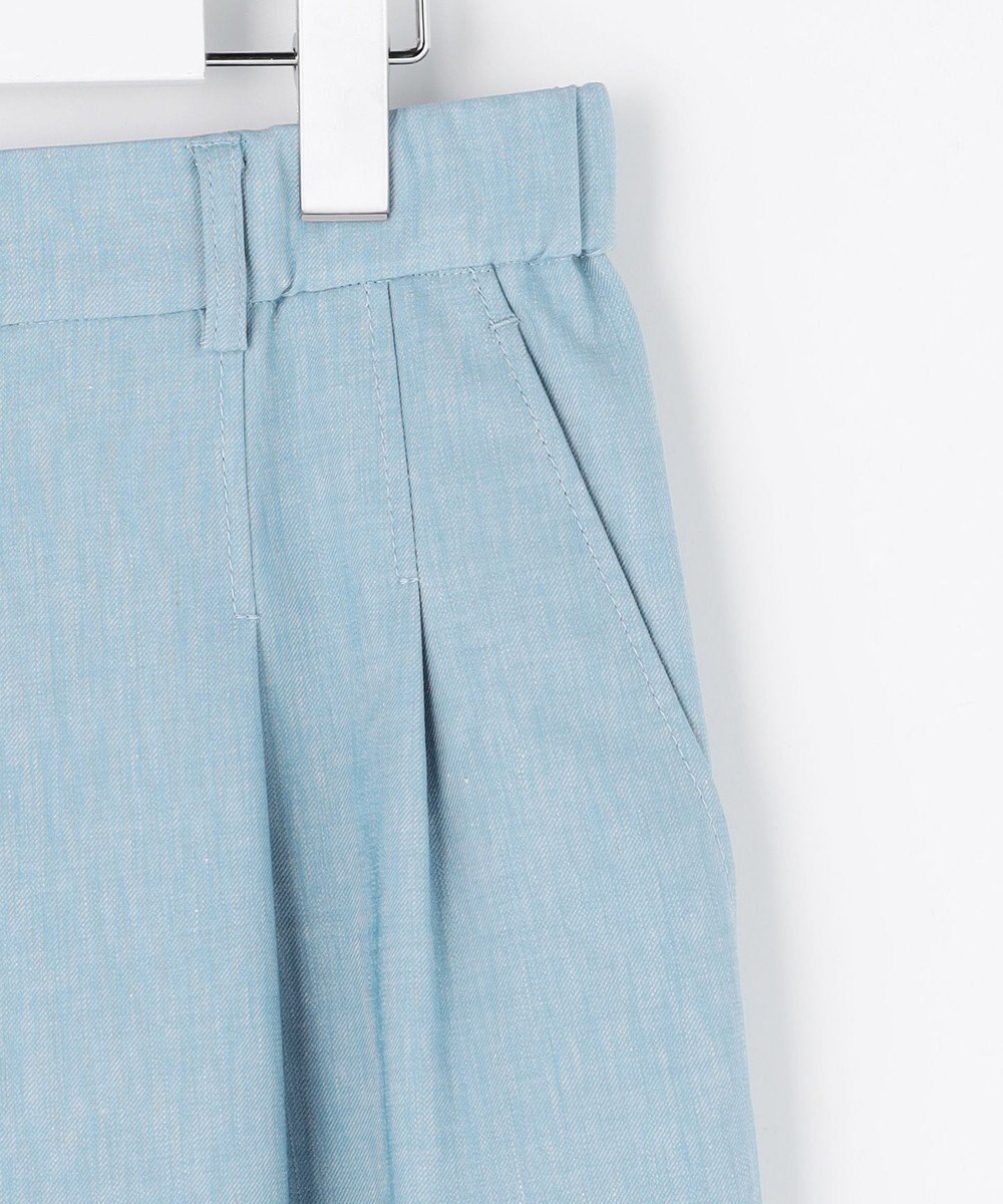 自由区 【セットアップ対応・楽チンキレイ見え】ソフトリネンダンガリーワイド パンツ 