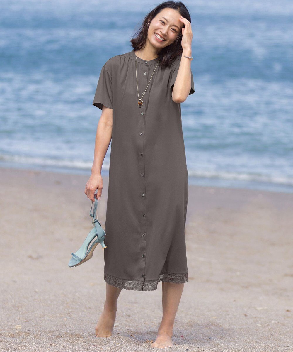 J.PRESS LADIES 【着こなしのポイントに】マーブルロング ネックレス 