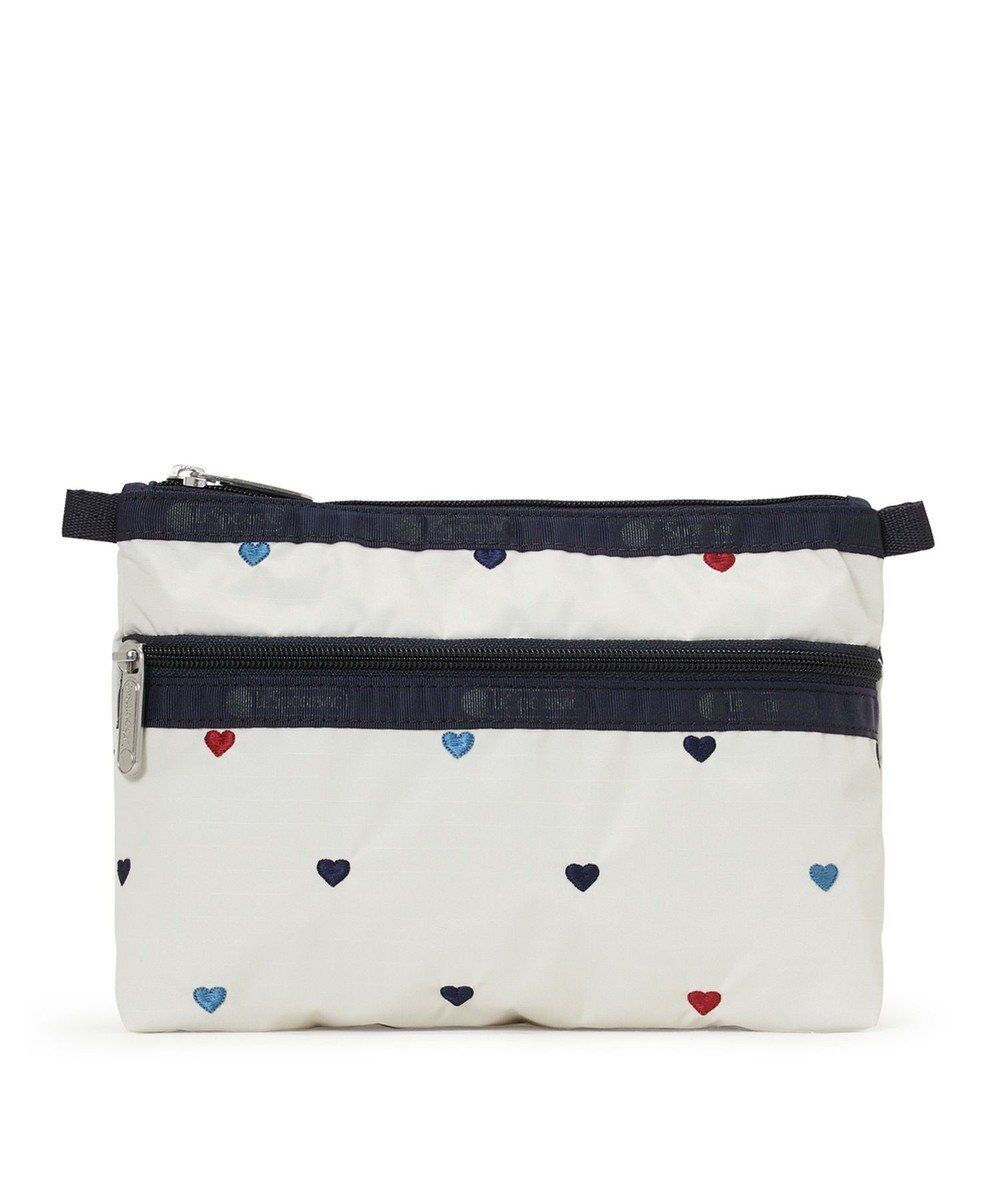 LeSportsac COSMETIC CLUTCH/トリコロールハートエンブロイダリー 