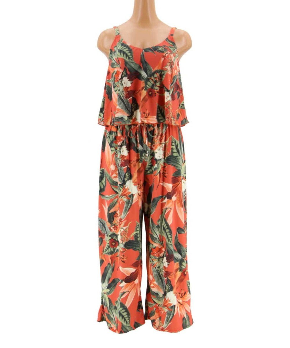 San-ai Resort（三愛水着楽園） 【Coral veil】Lily Garden　ガウチョ 3点セット 9号/11号 