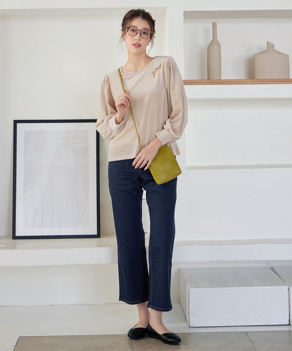 Tiaclasse 【洗える】ベロアチュールカットソートップス 