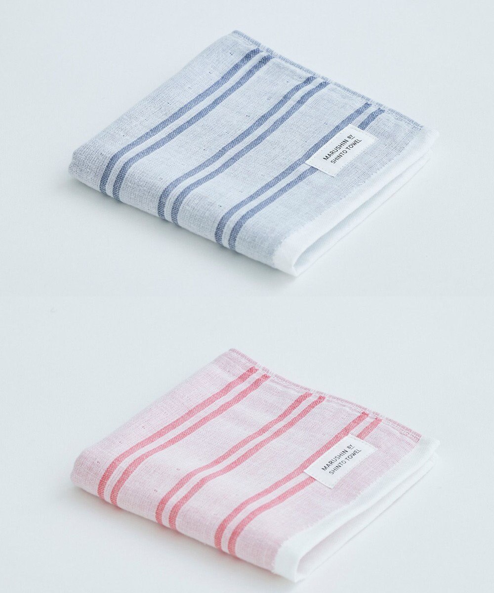 SHINTO TOWEL シマ ハンドタオル ダブル白地 2枚セット 