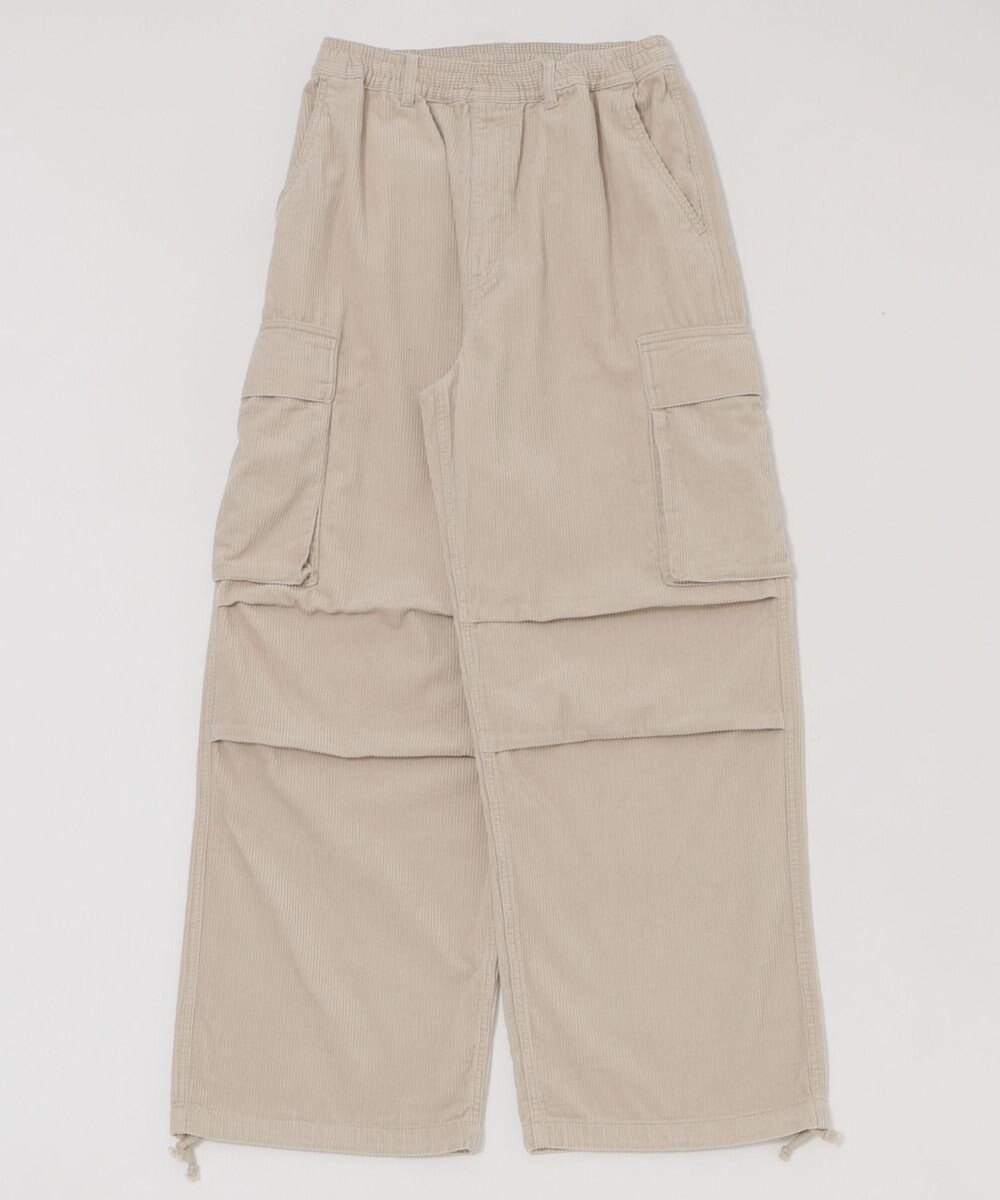 WEGO 【ウエストゴム/MLサイズ展開】イージーコーデュロイカーゴパンツ 