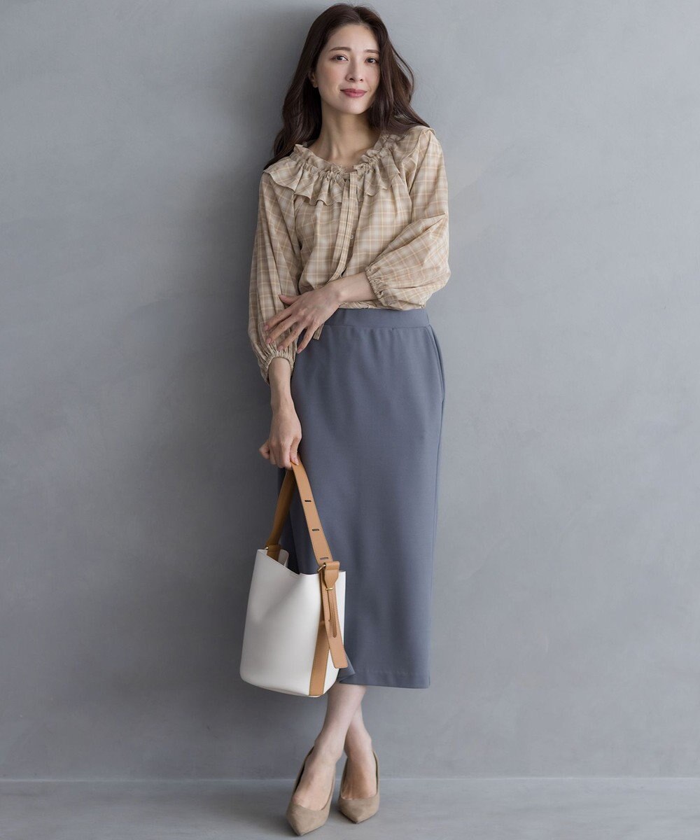 組曲 ジョーゼットジャージーナロータイト スカート 