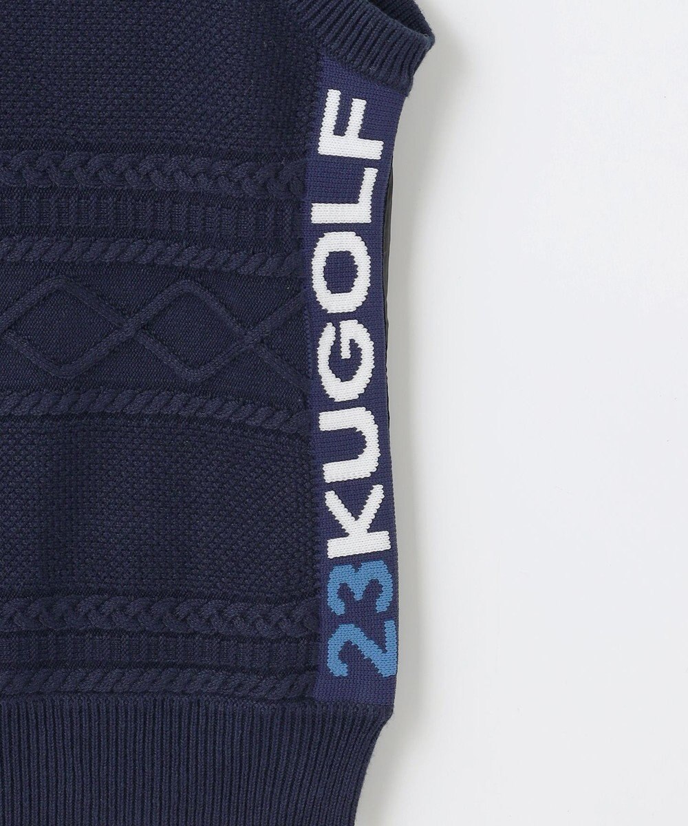 23区GOLF 【WOMEN】【ウォッシャブル】コットンブレンドサイドロゴベスト 