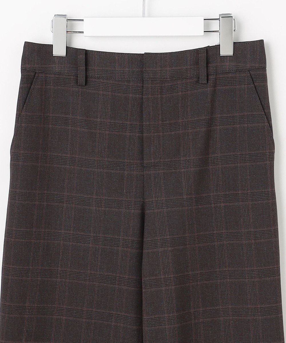 J.PRESS LADIES L アルガンシルク チェック クロップド パンツ 