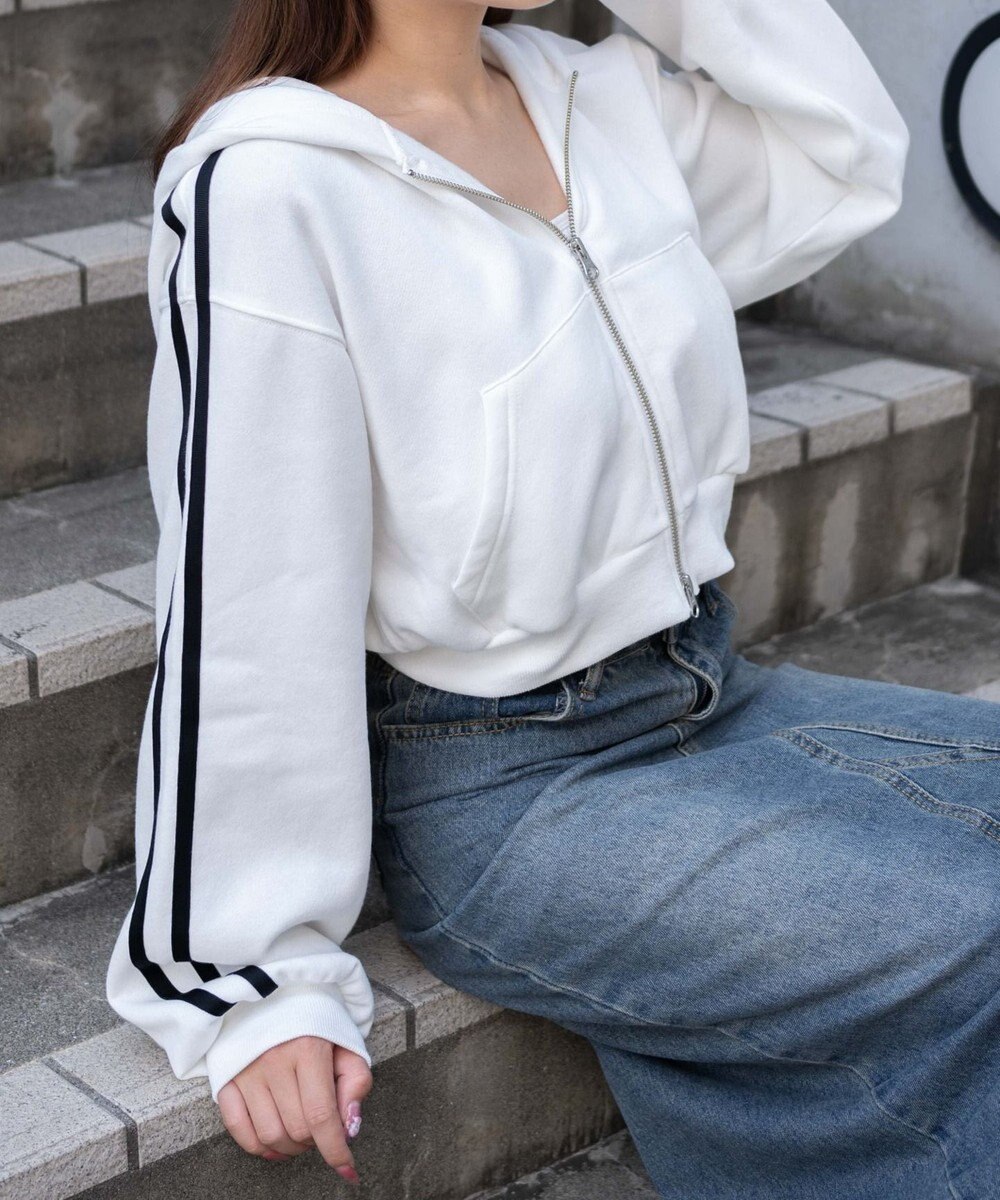 WEGO 【あったか】裏起毛Wジップショートパーカー 