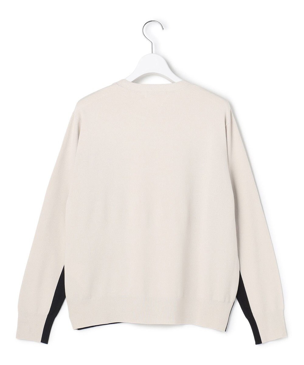 ICB 【洗える】マットヴィスコースポリエステル ブロッキングニット 