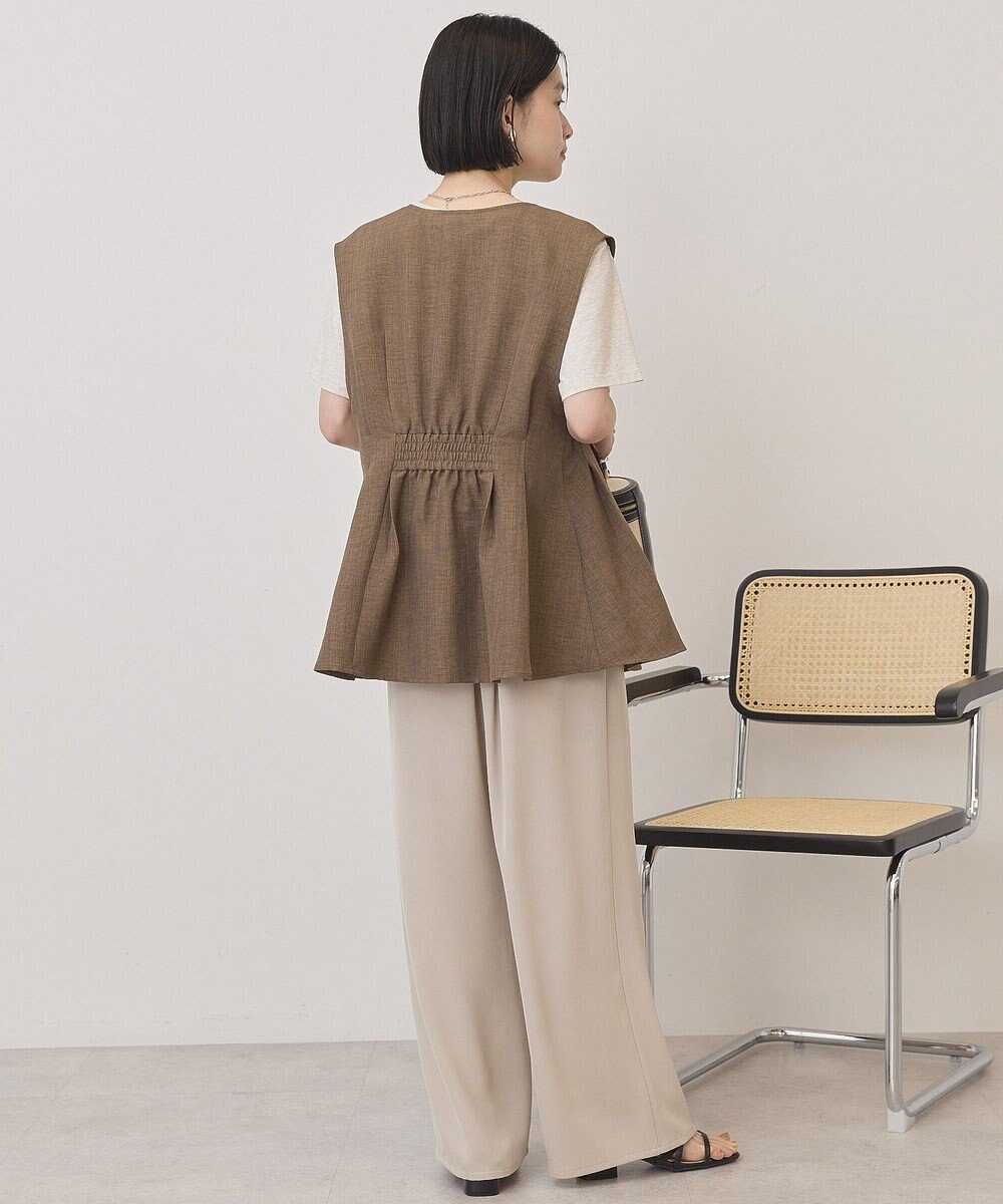 AMERICAN HOLIC 【イージーケア】リネンライクペプラムベスト 