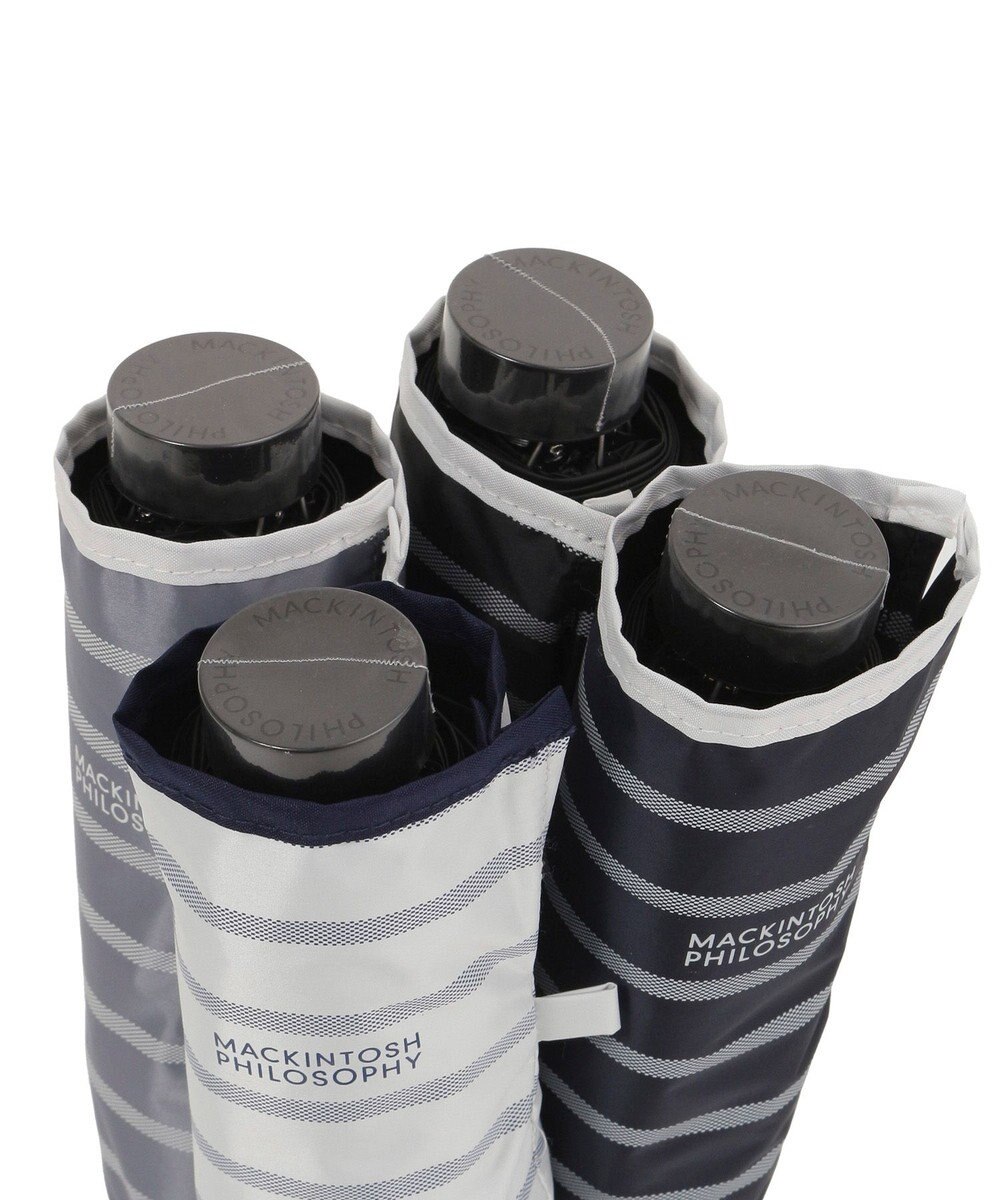 MOONBAT 【大きめ】マッキントッシュ フィロソフィー 晴雨兼用日傘 折りたたみ傘 ボーダー／遮光 遮熱 UV 