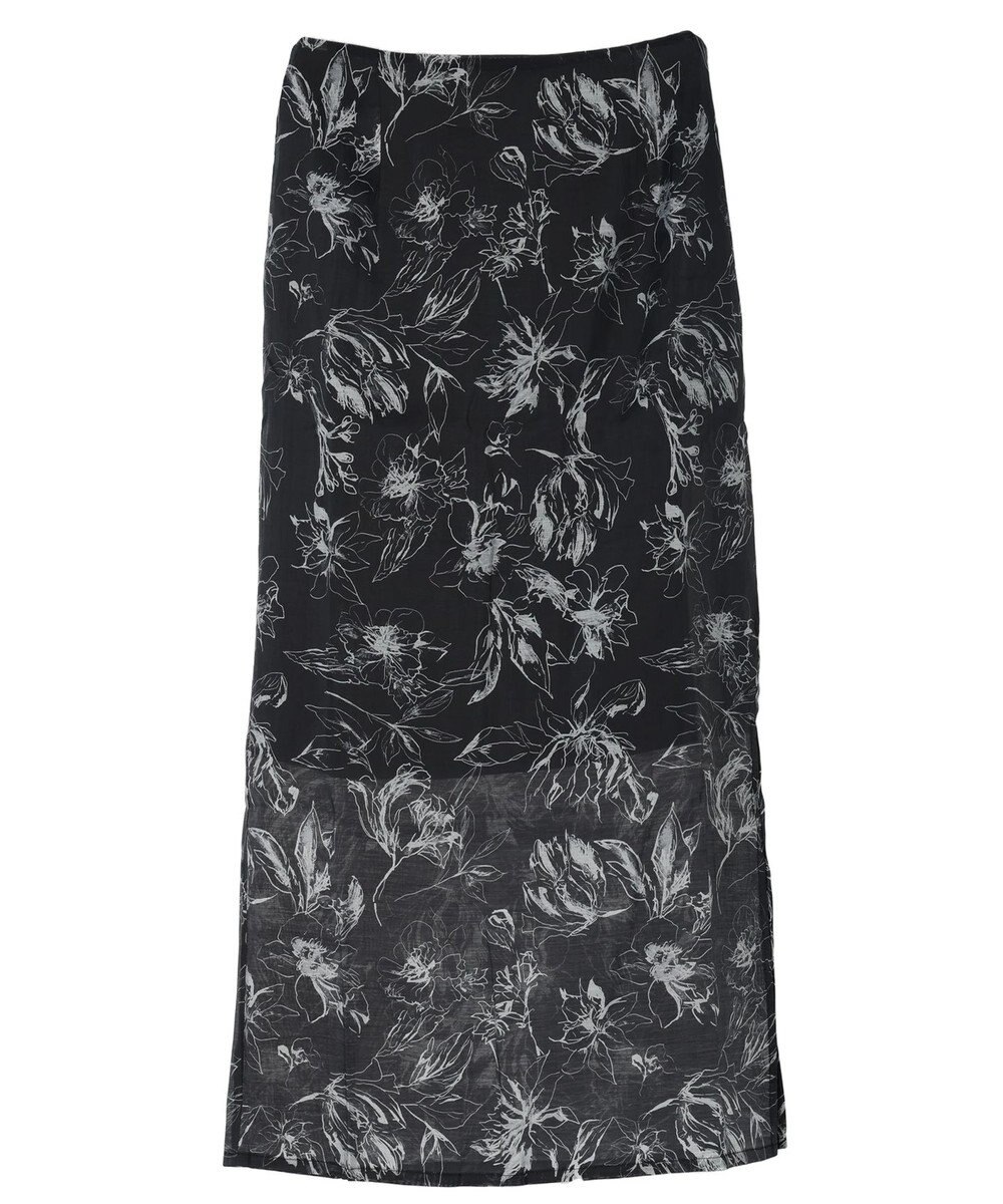 Green Parks モノトーンフラワータイトスカート 