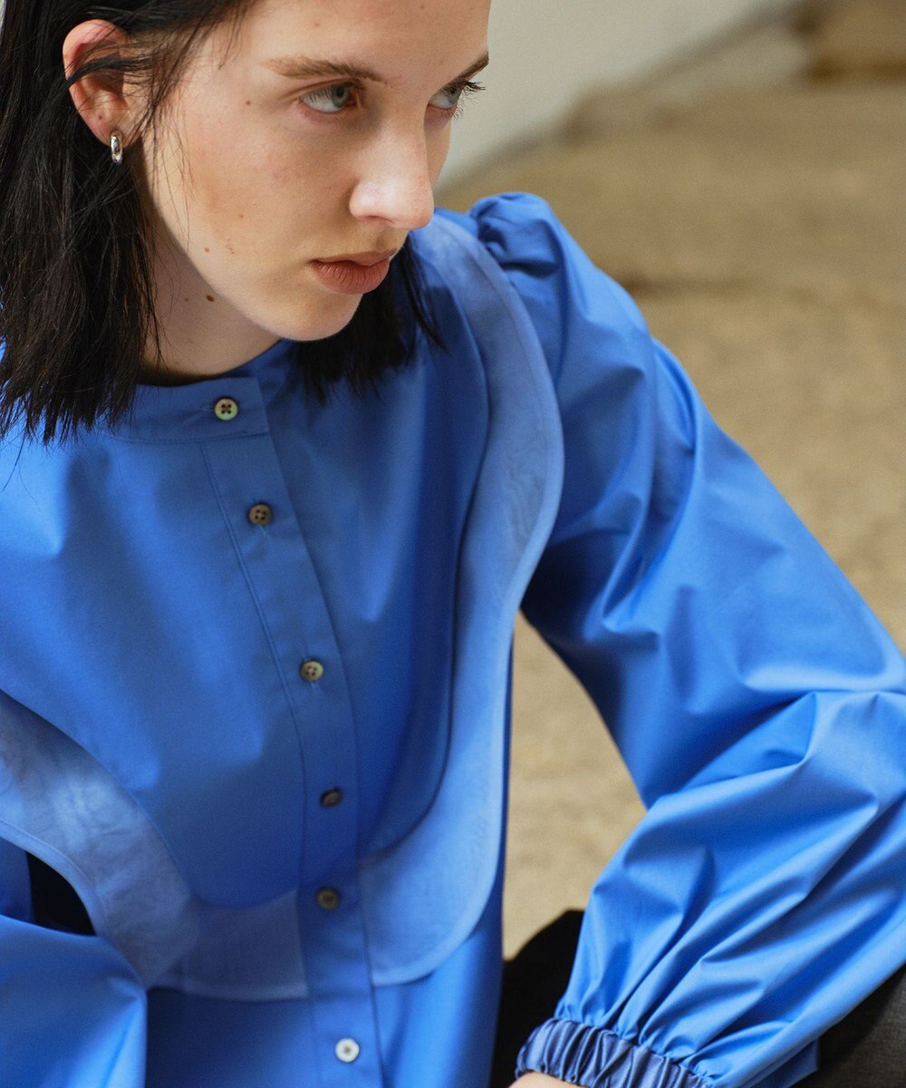 #Newans 【洗濯機可能】ウェイビービブデザインブラウス 