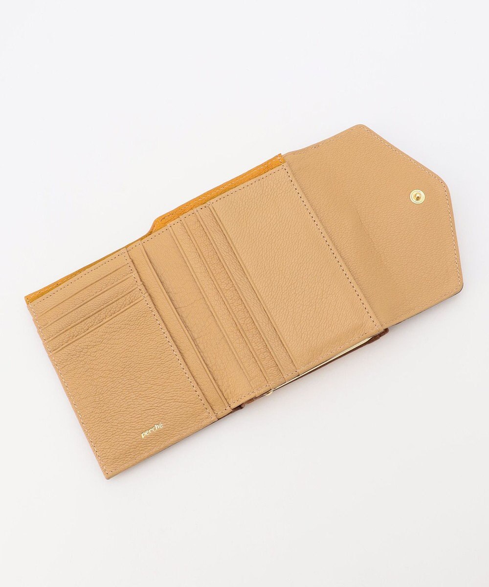 UNBILLION ペルケ perche トリミング配色外ガマ二つ折り財布 