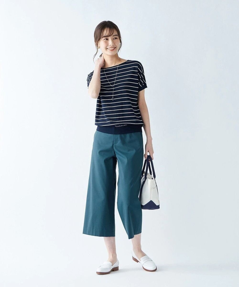 J.PRESS LADIES 【シワになりにくい】コットンフィッティーシャーク ワイドパンツ 