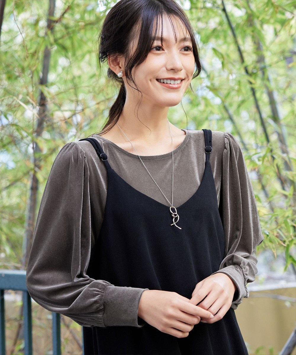 Tiaclasse 【洗える】ベロアチュールカットソートップス 