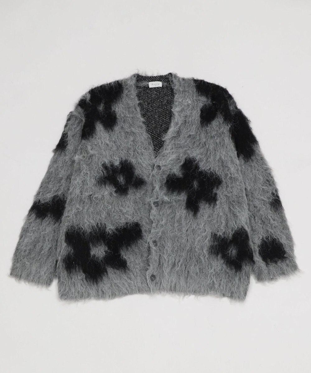 WEGO 【ユニセックス着用ITEM/MLサイズ展開】モヘアタッチパターンカーディガン 
