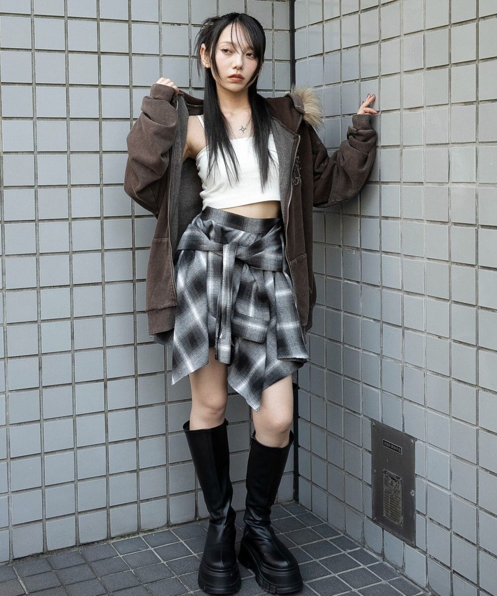 WEGO 【25年秋冬新作】ファーフードBIGZIPパーカー 