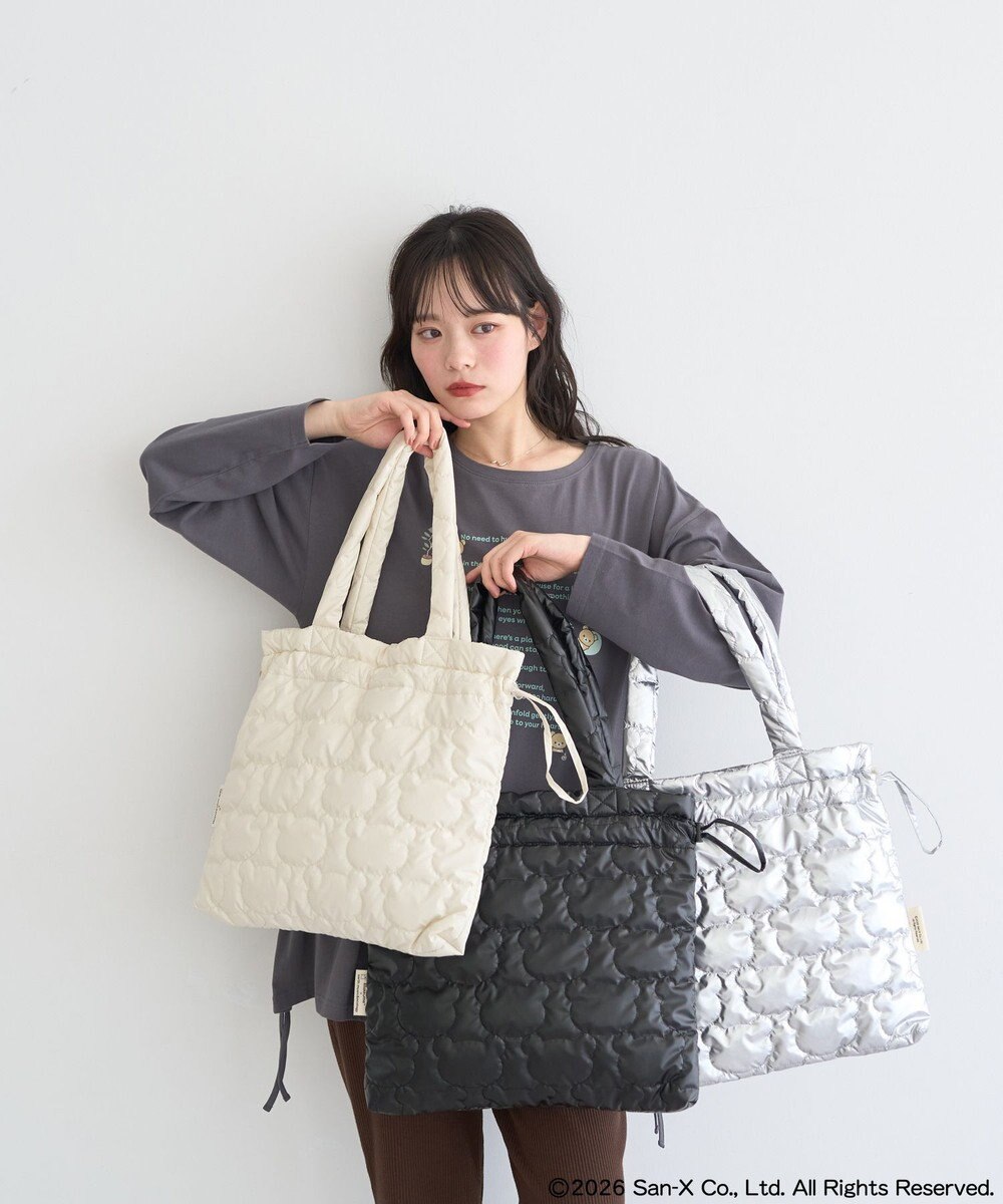 earth music&ecology 【予約】リラックマ×earth シルエットキルトトートバッグ 