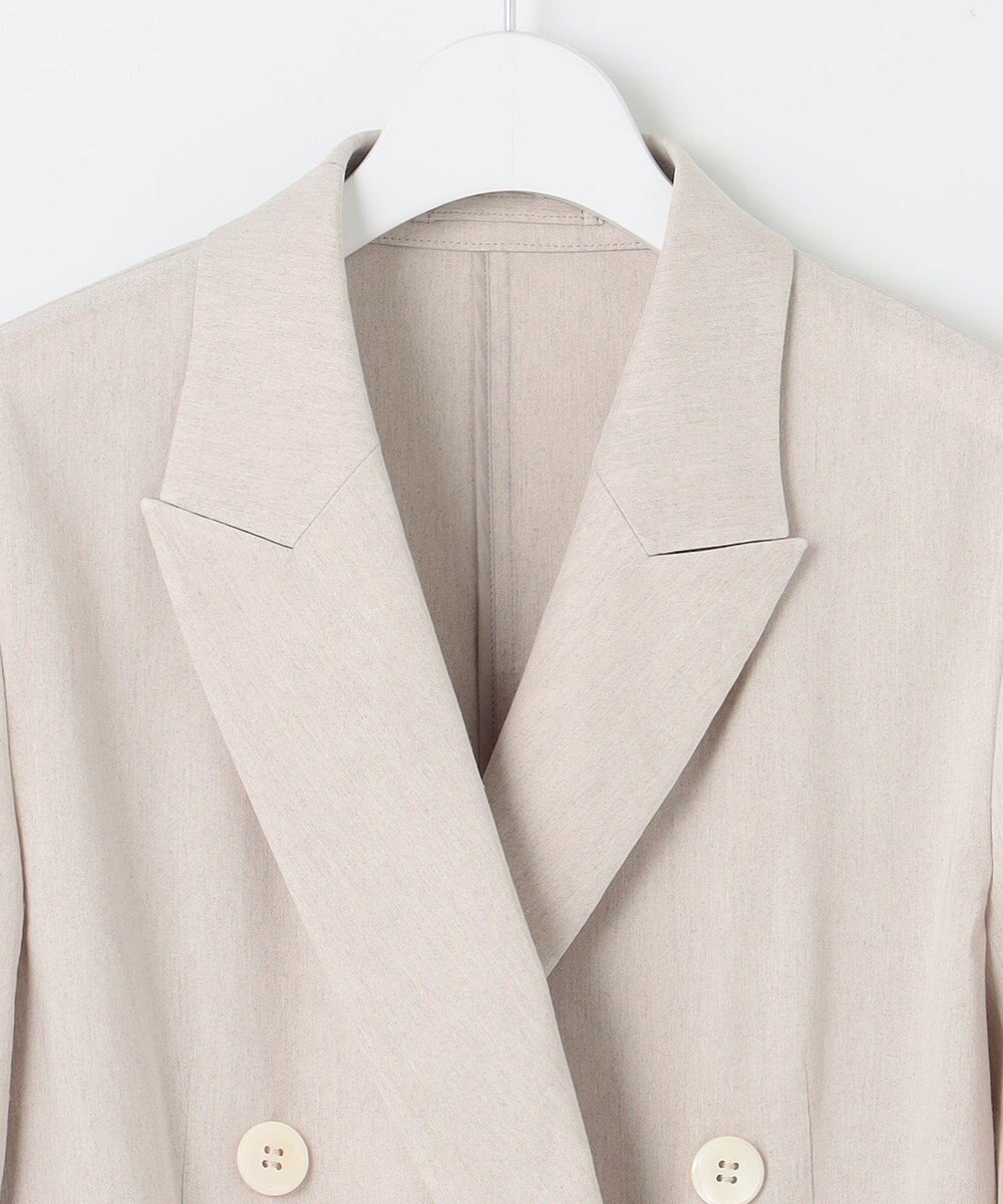 23区 【セットアップ対応/洗える】リネンレーヨンストレッチ ダブル ジャケット 