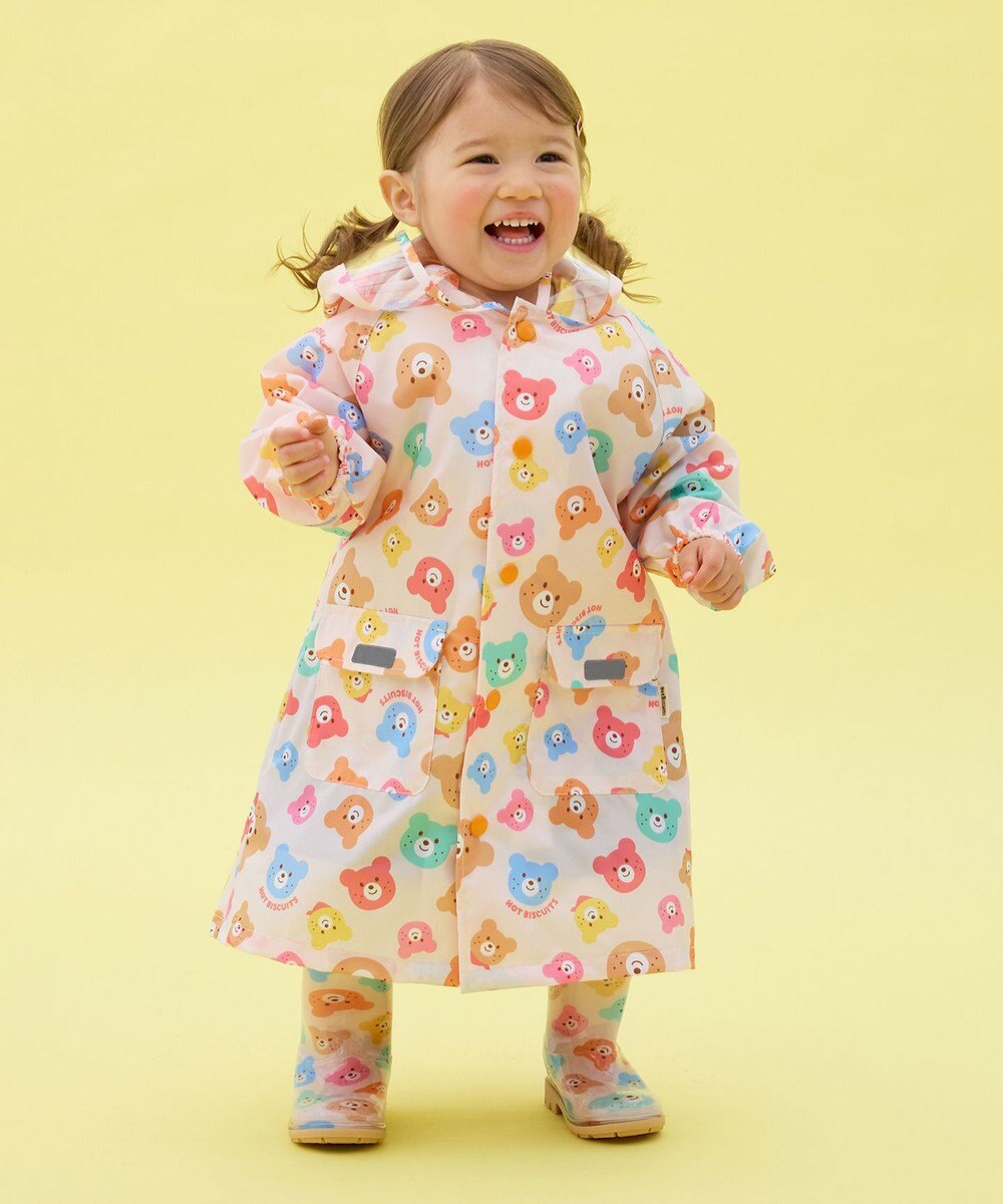 MIKI HOUSE HOT BISCUITS 【80-120cm】カラフルビーンズ 総柄レインコート 