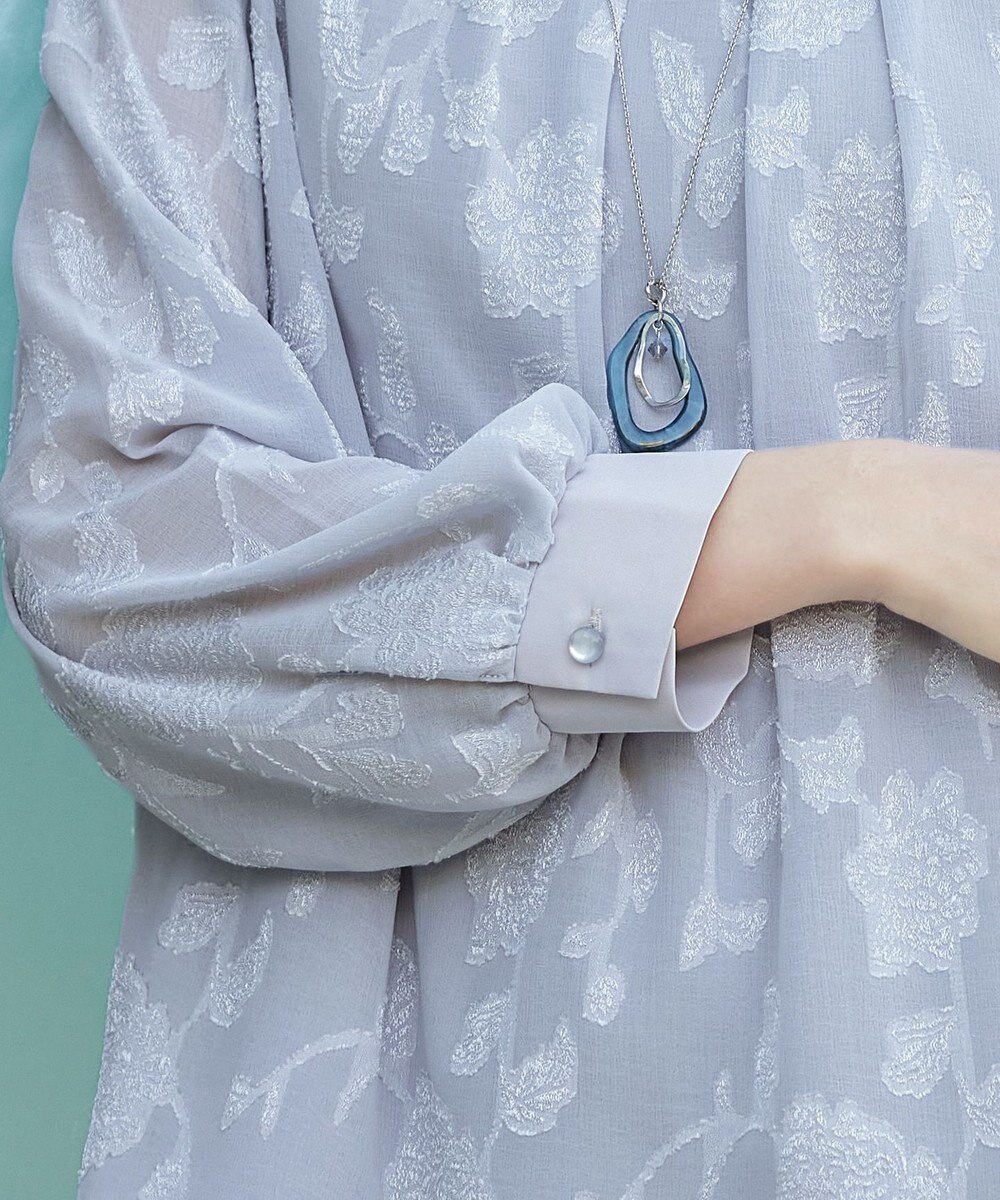 Tiaclasse 【洗える】フラワージャガードブラウス 